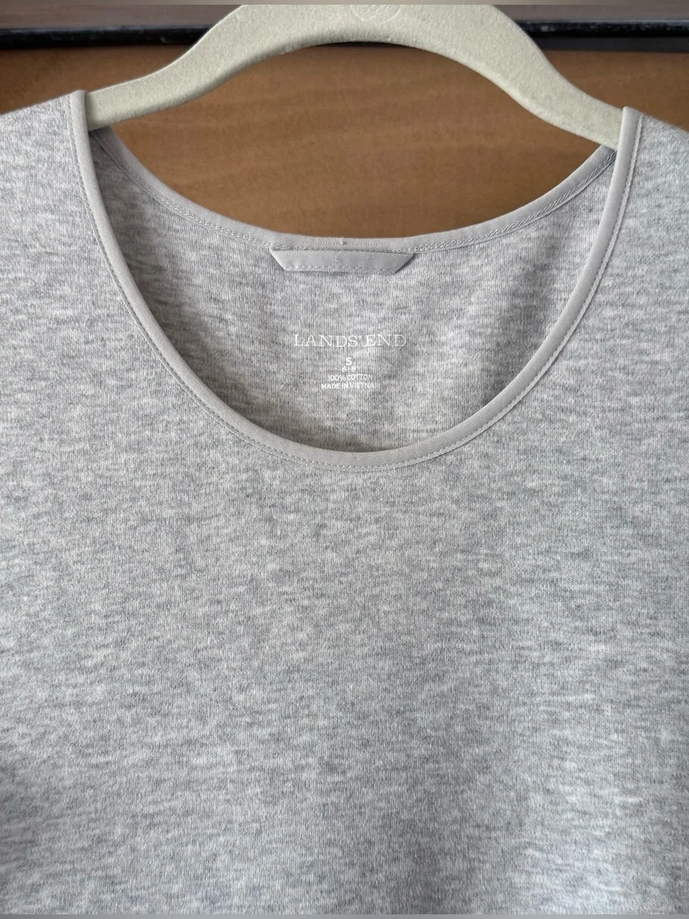 Lands' End 100% Cotton Sleepwear Loungewear Heather Gray Long Sleeve Women’s Sm
